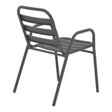 Masă de sufragerie Watson-Sussie din metal-geam, antracit, 70x70x70 cm