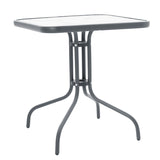 Masă de sufragerie Watson-Sussie din metal-geam, antracit, 70x70x70 cm