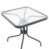 Masă de sufragerie Watson-Sussie din metal-geam, antracit, 70x70x70 cm
