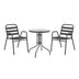 Masă de sufragerie Watson-Sussie set de 3 piese din metal sticlat, antracit, D60x70 cm