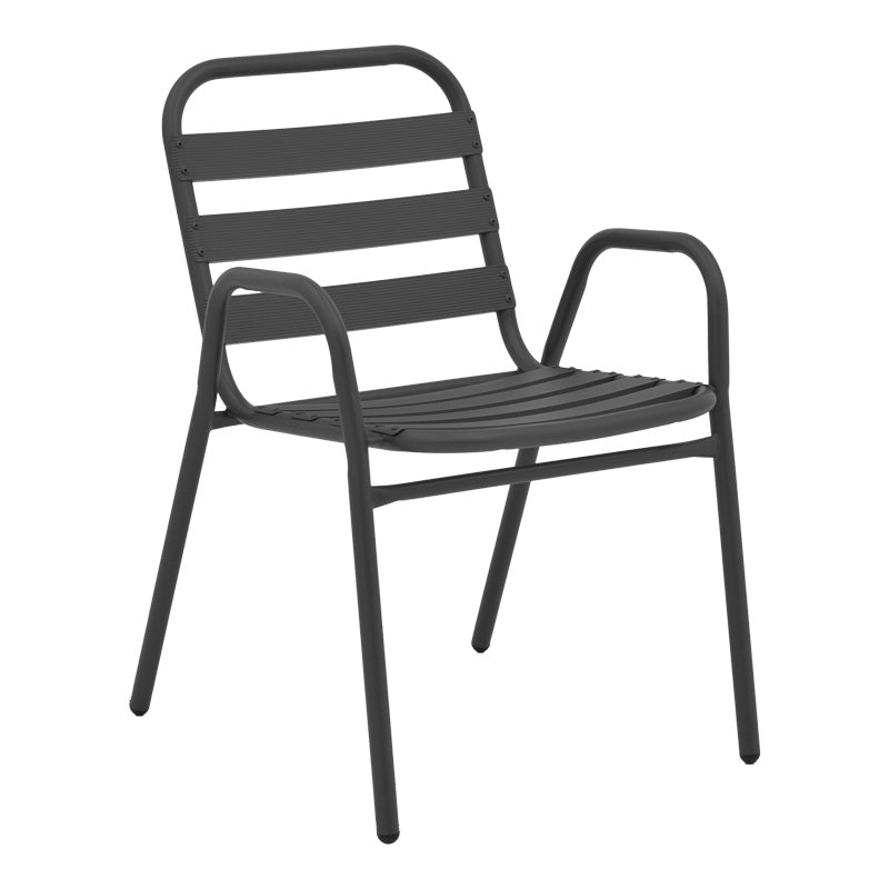 Masă de sufragerie Watson-Sussie set de 3 piese din metal sticlat, antracit, D60x70 cm