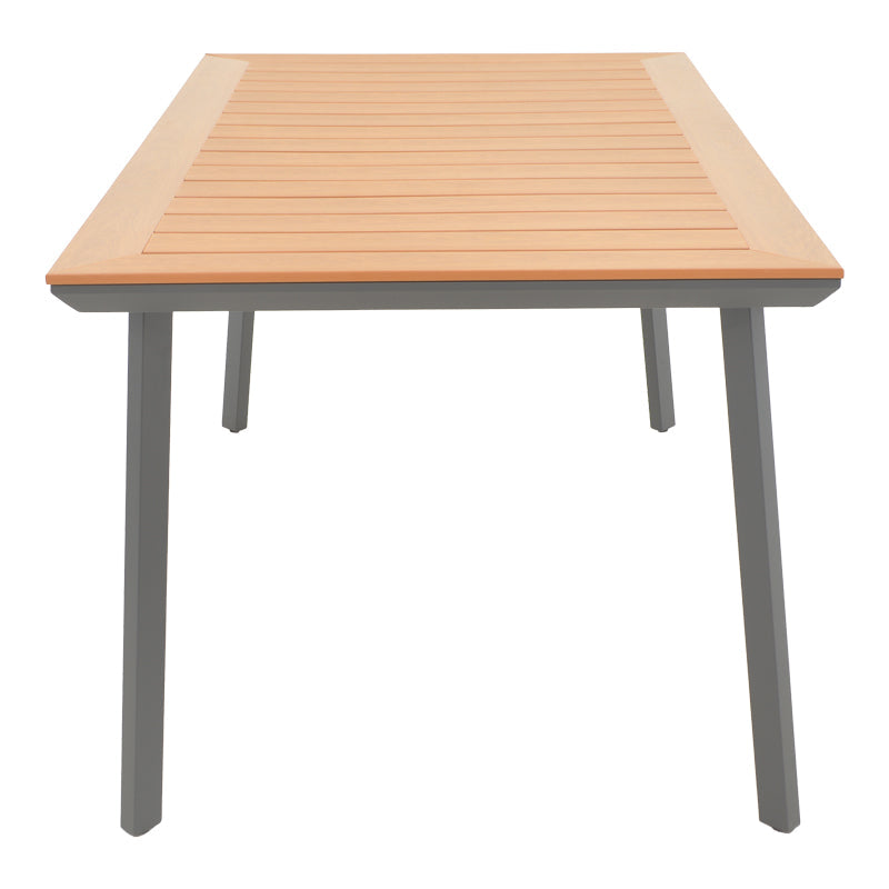 Masa de gradina Griffith aluminiu si placaj, negru si Natural, 160x80x74 cm