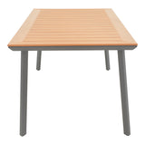 Masa de gradina Griffith aluminiu si placaj, negru si Natural, 160x80x74 cm