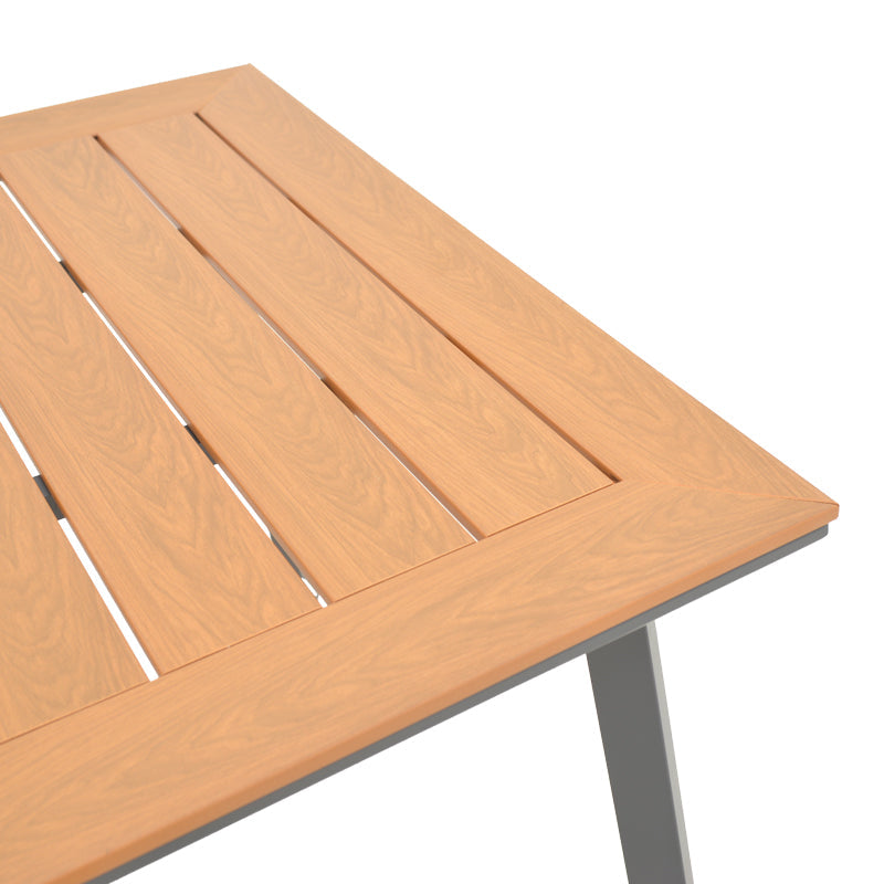 Masa de gradina Griffith aluminiu si placaj, negru si Natural, 160x80x74 cm