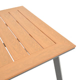 Masa de gradina Griffith aluminiu si placaj, negru si Natural, 160x80x74 cm