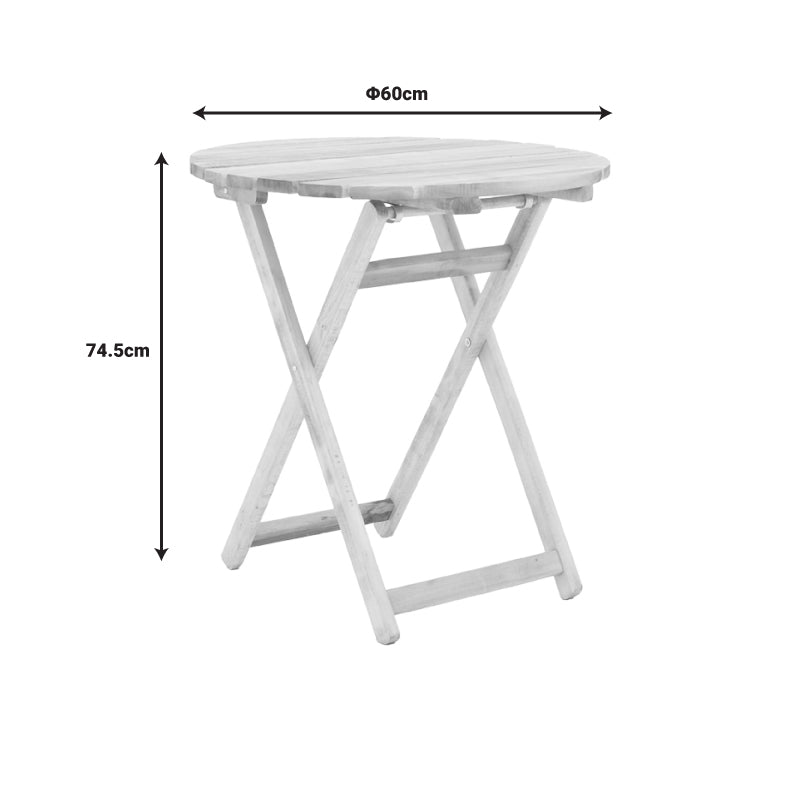 Masa de gradina Letna din lemn de fag solid, Natural, 60x60x74 cm