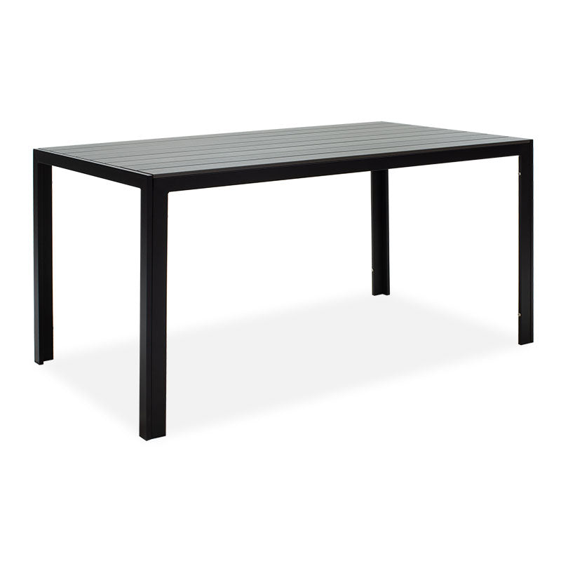 Masa de Gradina Nares, Negru - Gri Inchis, 140x80x72 cm