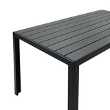 Masa de Gradina Nares, Negru - Gri Inchis, 140x80x72 cm