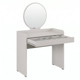Masa de machiaj TMU-701-VV-1 Home Collection® cu sertar si oglinda, Alb - Bej, 90x142x47 cm