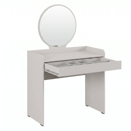 Masa de machiaj TMU-701-VV-1 Home Collection® cu sertar si oglinda, Alb - Bej, 90x142x47 cm