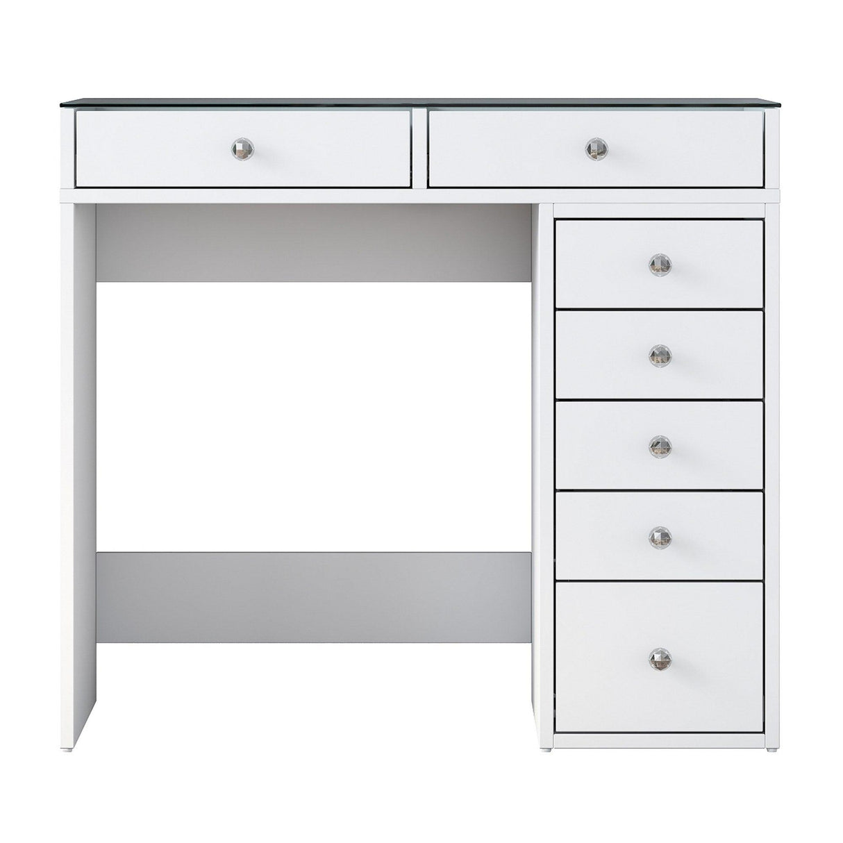 Masa De Machiaj Lux Inci cu 7 Sertare si Loc de Depozitare, Alb, 90x79x45 cm