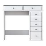 Masa De Machiaj Lux Inci cu 7 Sertare si Loc de Depozitare, Alb, 90x79x45 cm