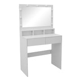 Masa de machiaj Vanity, MDF, Alb - Natural, 80x40x140 cm - Alb