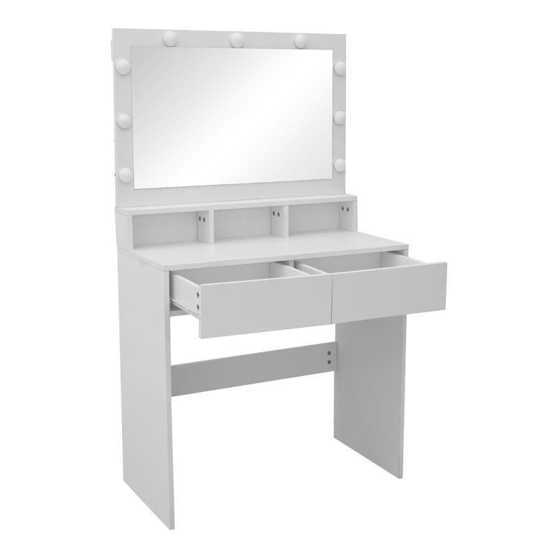 Masa de machiaj Vanity, MDF, Alb - Natural, 80x40x140 cm - Alb