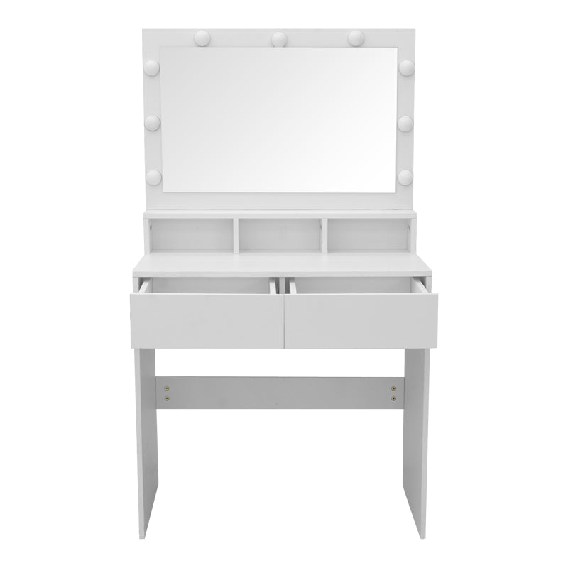 Masa de machiaj Vanity, MDF, Alb - Natural, 80x40x140 cm - Alb