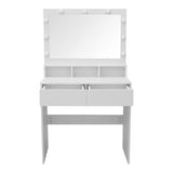 Masa de machiaj Vanity, MDF, Alb - Natural, 80x40x140 cm - Alb