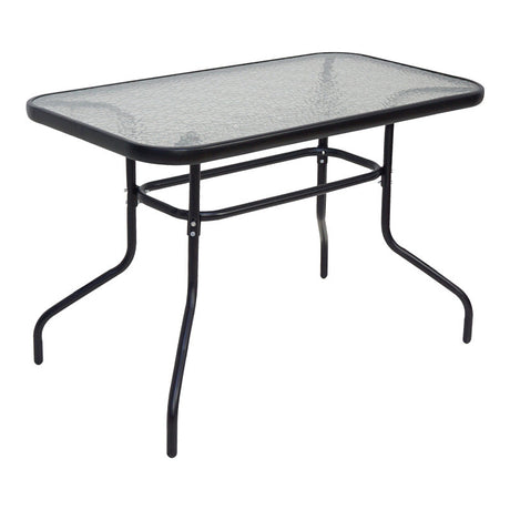 Masa de metal si sticla neagra Valor, 110x60x70 cm