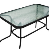 Masa de metal si sticla neagra Valor, 110x60x70 cm