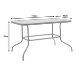 Masa de metal si sticla neagra Valor, 110x60x70 cm