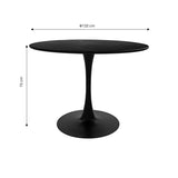 Masa de sufragerie Balou I-Caron Un set de 5, negru-Natural, 120x75 cm