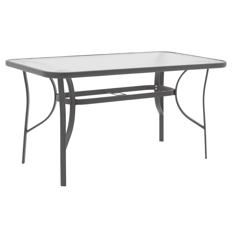 Masa de sufragerie Calan-Ensure set de 7 metal antracit inchis si textil, antracit, 140x80x70 cm