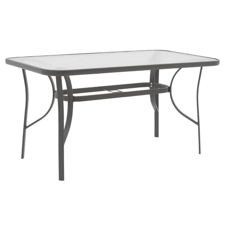 Masa de sufragerie Calan-Ensure set de 7 metal antracit inchis si textil, antracit, 140x80x70 cm