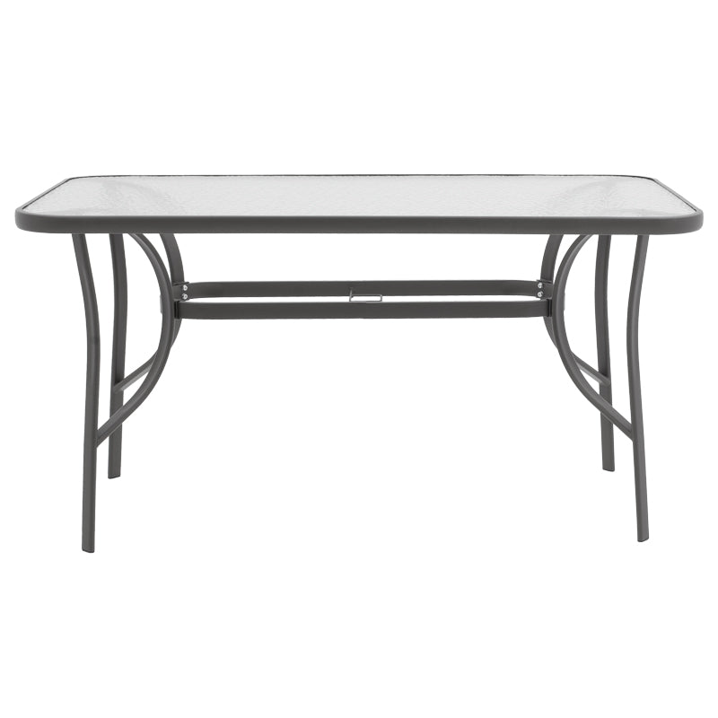 Masa de sufragerie Calan-Ensure set de 7 metal antracit inchis si textil, antracit, 140x80x70 cm