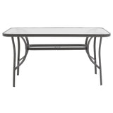 Masa de sufragerie Calan-Ensure set de 7 metal antracit inchis si textil, antracit, 140x80x70 cm