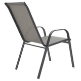 Masa de sufragerie Calan-Ensure set de 7 metal antracit inchis si textil, antracit, 140x80x70 cm