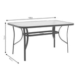 Masa de sufragerie Calan-Ensure set de 7 metal antracit inchis si textil, antracit, 140x80x70 cm