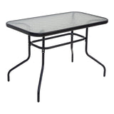 Masă de sufragerie cu funcție de Valor-Tade, Set 5 piese, Metal negru-Glas, 110x60x70 cm