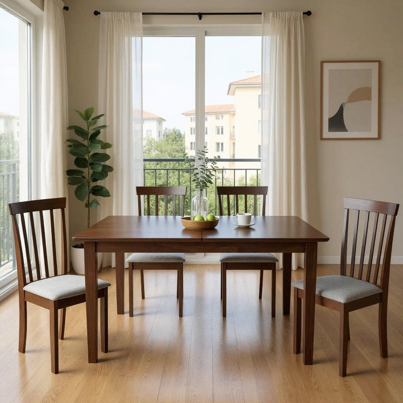 Masă de sufragerie extensibilă Mabor-Houston, Lemn, Alb - Nuc, 120-150x80x74 cm - Masă de sufragerie extensibilă Mabor-Houston, Lemn, Alb - Nuc, 120-150x80x74 cm - 091-000018