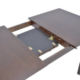 Masă de sufragerie extensibilă Mabor-Houston, Lemn, Alb - Nuc, 120-150x80x74 cm - Nuc
