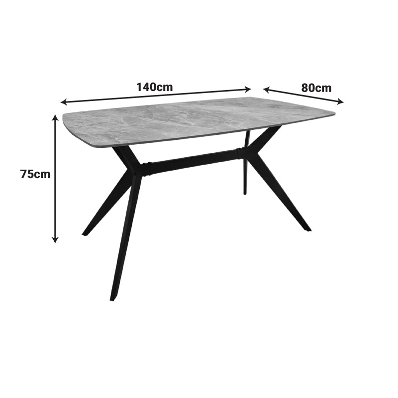 Masă de sufragerie Ezali, Diverse culori, 140x80x75 cm - Gri | SKU: 390-000037 | Masă de sufragerie Ezali, 140x80x75 cm, varianta Gri, produs pentru amenajarea locuinței, disponibil online în România la CasaMob