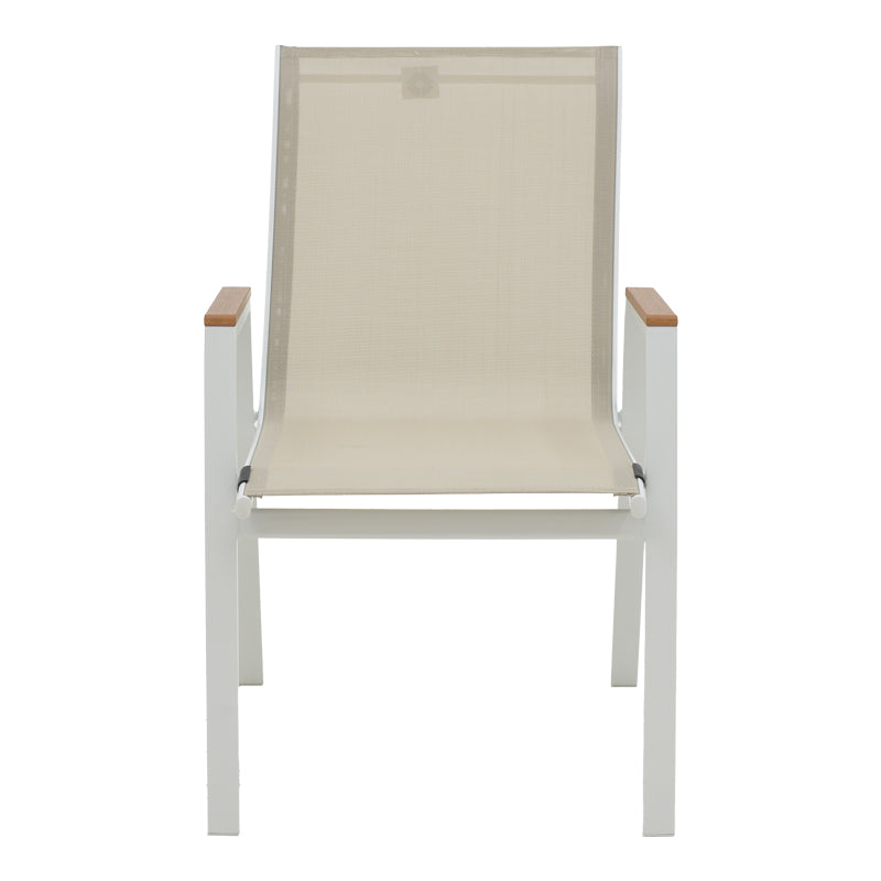 Masa de sufragerie Kliton - Azelie set de 3 aluminiu, alb, 80x80x74 cm