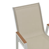 Masa de sufragerie Kliton - Azelie set de 5 aluminiu, alb, 80x80x74 cm