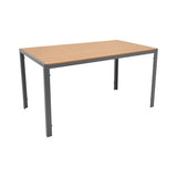 Masa de sufragerie Nares-Azelie C set 5 aluminiu antracit si textilena cu placaj, Natural, 140x80x72 cm