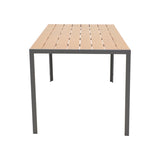 Masa de sufragerie Nares-Azelie C set 5 aluminiu antracit si textilena cu placaj, Natural, 140x80x72 cm