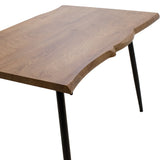 Masa de sufragerie neve MDF nuc - picioare metalice, negre, 120x80x75 cm