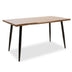 Masa de sufragerie neve MDF nuc - picioare metalice, negre, 140x80x75 cm