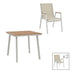 Masa de sufragerie Synergy-Azelie set 3 alb aluminiu si placaj, Natural, 80x80x74 cm