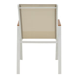 Masa de sufragerie Synergy-Azelie set 3 alb aluminiu si placaj, Natural, 80x80x74 cm