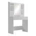 Masa de toaleta cu LED Efilia, Lemn, Alb, 90x40x145 cm