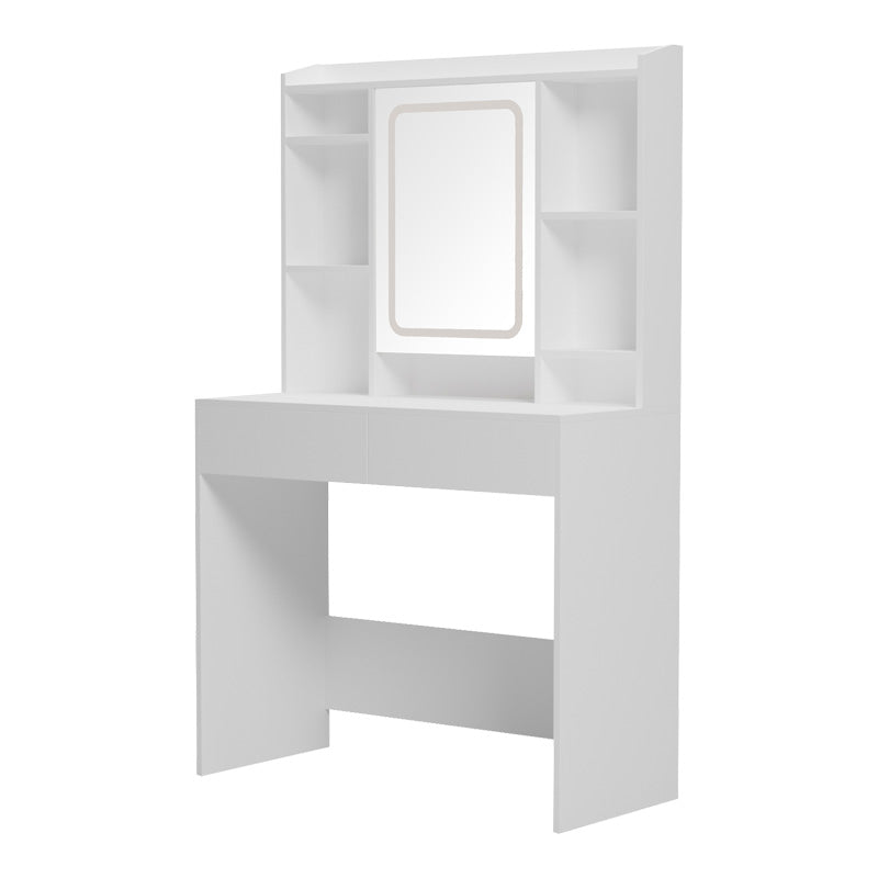 Masa de toaleta cu LED Efilia, Alb, Lemn, 90x40x145 cm, detaliu produs