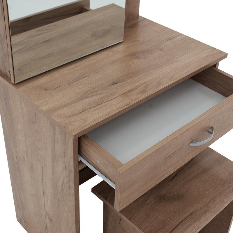 Masa de toaleta cu oglinda Zelia, 60x40x151 cm - Natural