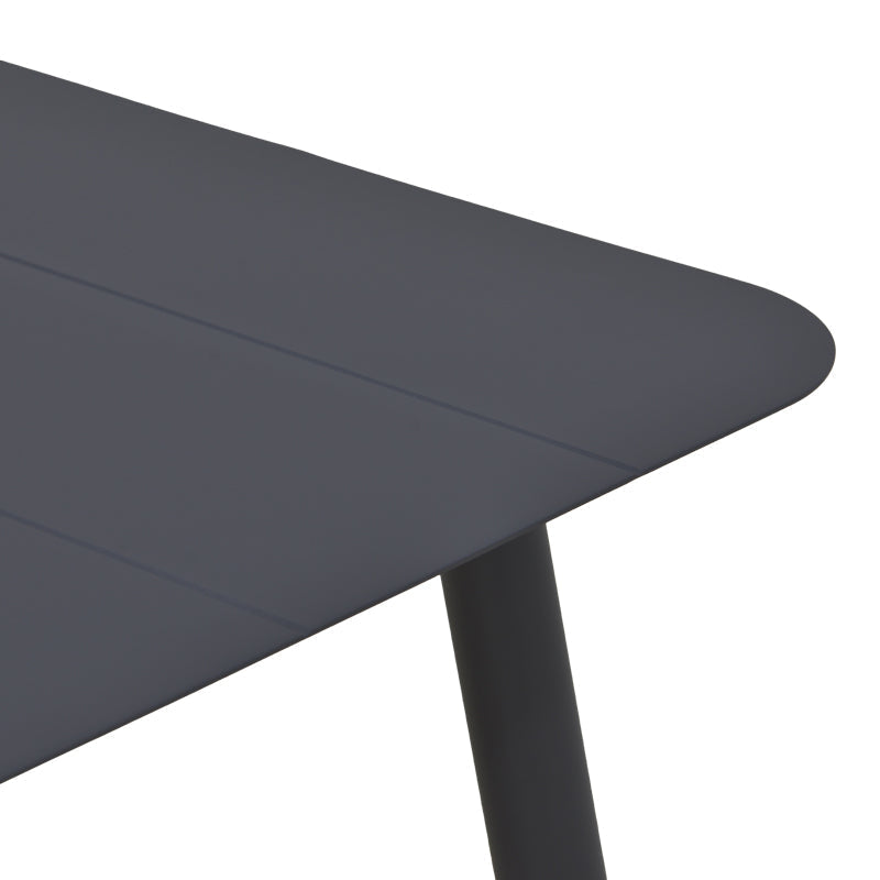 Masă Aluminiu Vista, Aluminiu, Antracit, 120x70x72 cm - Negru
