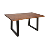 Masa Boho Miles, Lemn de salcam grosime 3 cm, Natural - Nuc, 140x80x76 cm - Masa Boho Miles, Lemn de salcam grosime 3 cm, Natural - Nuc, 140x80x76 cm - 372-000019