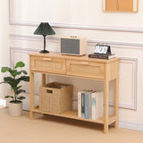 Masă de sufragerie Alenda, MDF, Natural, 100x30x76 cm