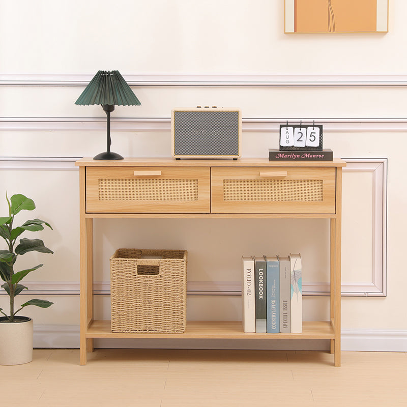 Masă de sufragerie Alenda, MDF, Natural, 100x30x76 cm