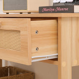 Masă de sufragerie Alenda, MDF, Natural, 100x30x76 cm